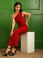Load image into Gallery viewer, Red Slit Dress