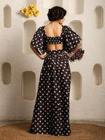 Load image into Gallery viewer, Polka Dot Co-Ord Set – Crop Top &amp; High-Waisted Thigh-Slit Long Skirt
