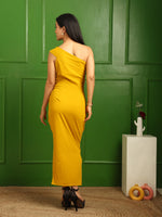 Load image into Gallery viewer, One Shoulder Yellow Dress
